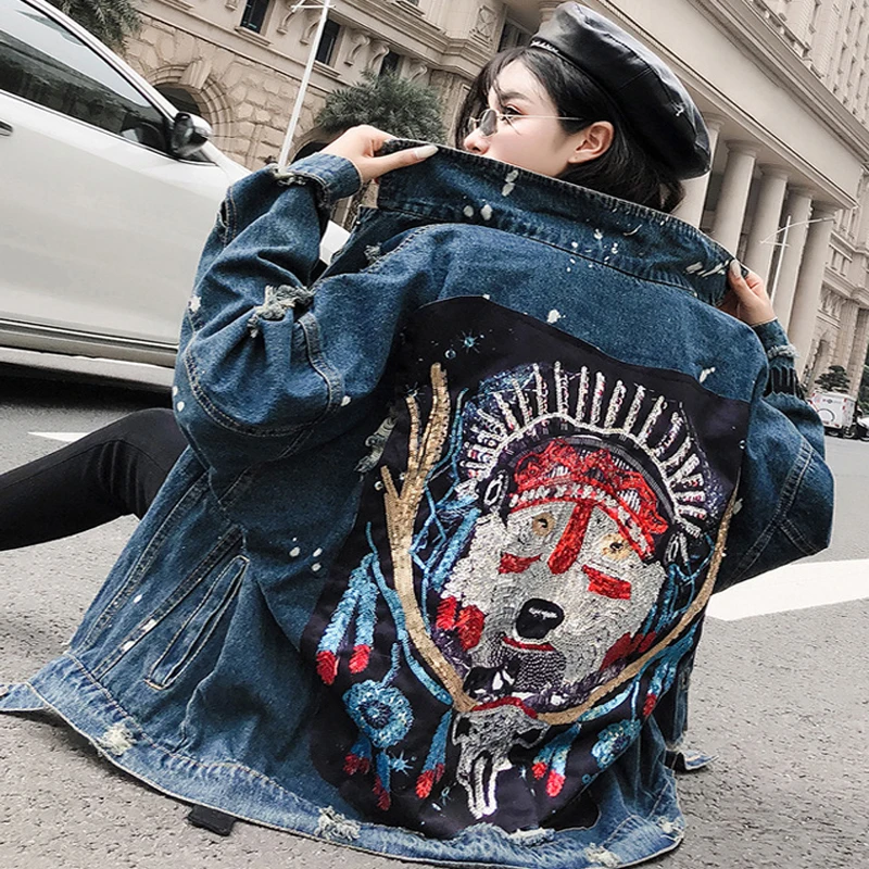 Женская джинсовая куртка в стиле Харадзюку весенне осенняя Повседневная