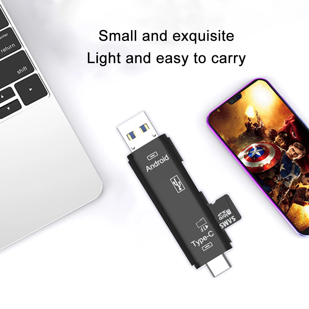 OTG 5 в 1 Micro SD кардридер адаптер Тип C Micro USB SD карта памяти адаптер для MacBook ноутбук USB 2,0 SD/TF OTG кардридер