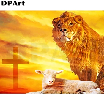

Diamond Painting Full Square/Round Drill Lions and Sheep 5D Daimond Painting Embroidery Cross Stitch Kit Mosaic Rhinestone L343