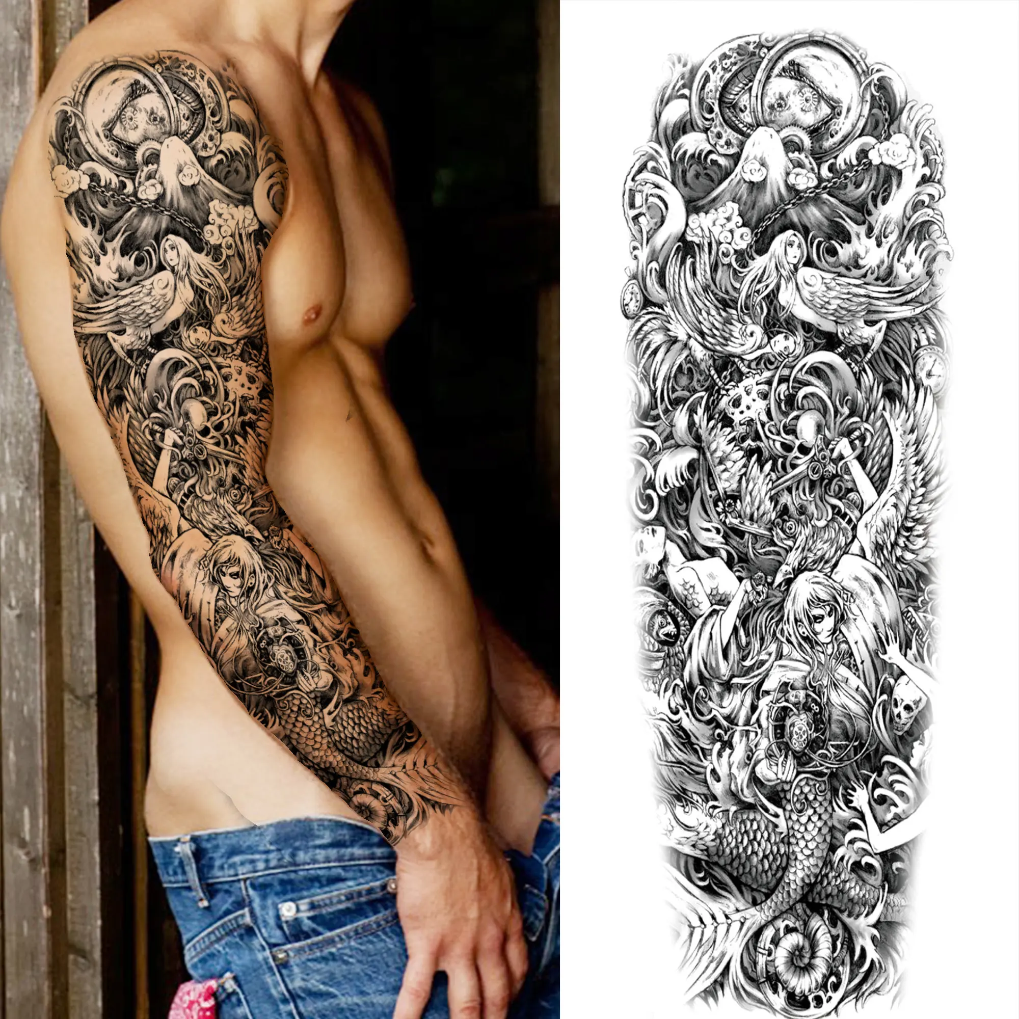 8 Stück Temporäre Soldaten-Tattoos – Realistische Körperkunst-Aufkleber Für Erwachsene, Wasserfest