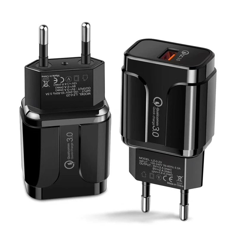 100 шт абсолютно новое универсальное зарядное устройство с одним портом USB QC 3,0 зарядное устройство EU/US power Plug Phone Быстрая Зарядка адаптер зарядное устройство