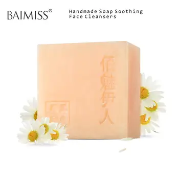 

BAIMISS Chamomile Handmade Soap Soothing Face Cleansers Skin Care Oil Control Black Head Remover Deep Cleansing Whitening 120g