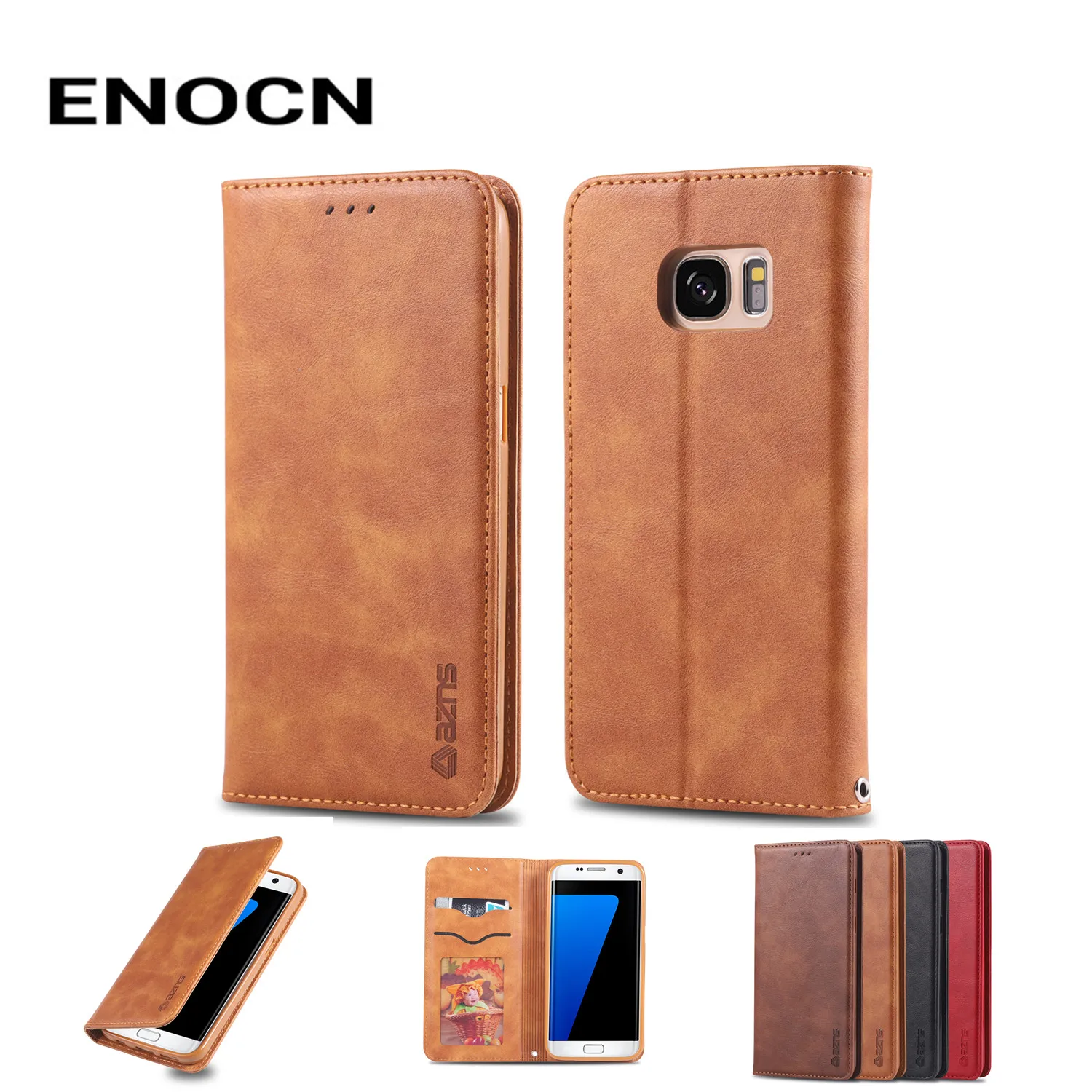 

Magnetic Flip Case For Samsung Galaxy S7 Case Samsung S7 Cover Leather Wallet Card Slots Luxury Retro Folding Phone Case