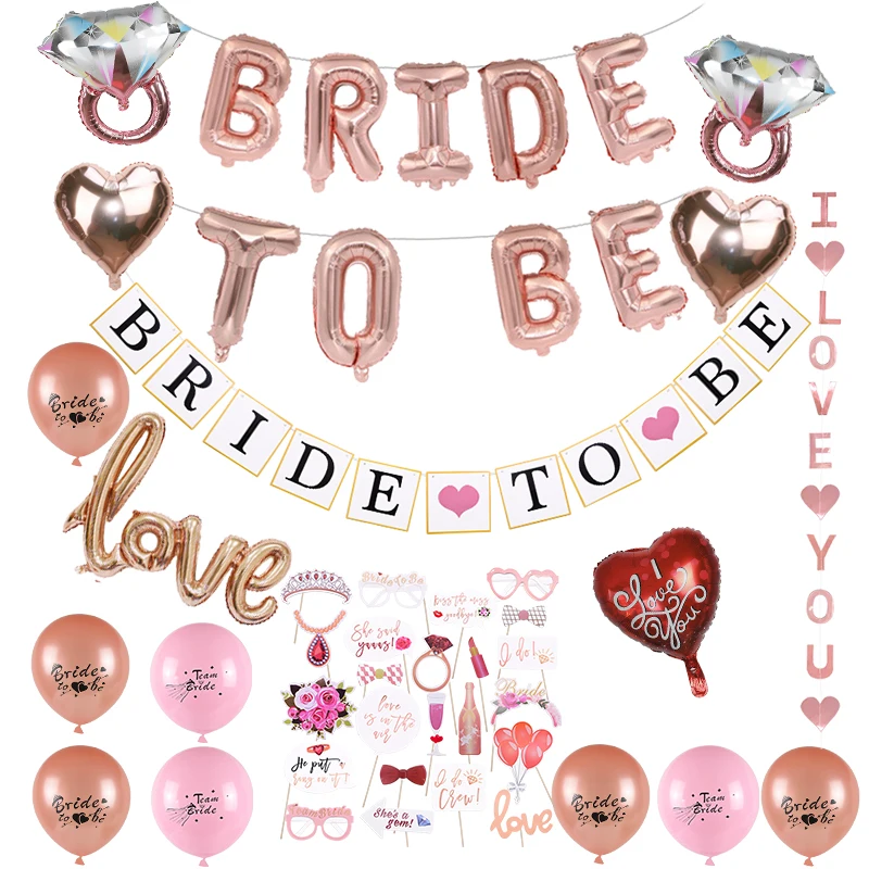 Воздушные шары из розового золота с надписью Bride To Be|Украшения своими руками для