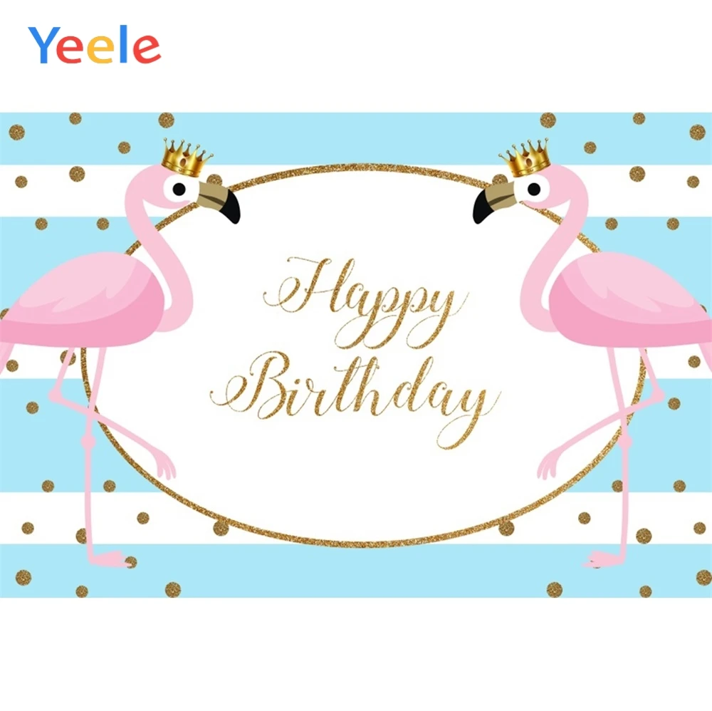 

Yeele Flamingo crown Personalized Cloth Portrait Birthday Party Photographic Backgrounds Photography Backdrops For Photo Studio