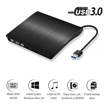 

External USB 3.0 High Speed DL DVD RW Burner CD Writer Slim Portable Optical Drive For Mac,Win 10,8,7,XP,Vista,Laptop,PC