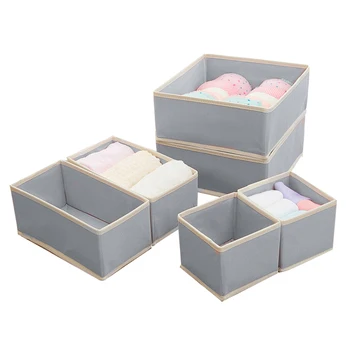 

6pcs/set Foldable Storage Box Underwear Organizer Socks Scarfs Bra Drawer Wardrobe Closet Organizer Storage Box