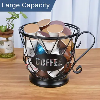 Universal Coffee Capsule Storage Basket Coffee Cup Basket Vintage Coffee Pod Organizer Holder Black For Home Cafe Hotel Dropship 1