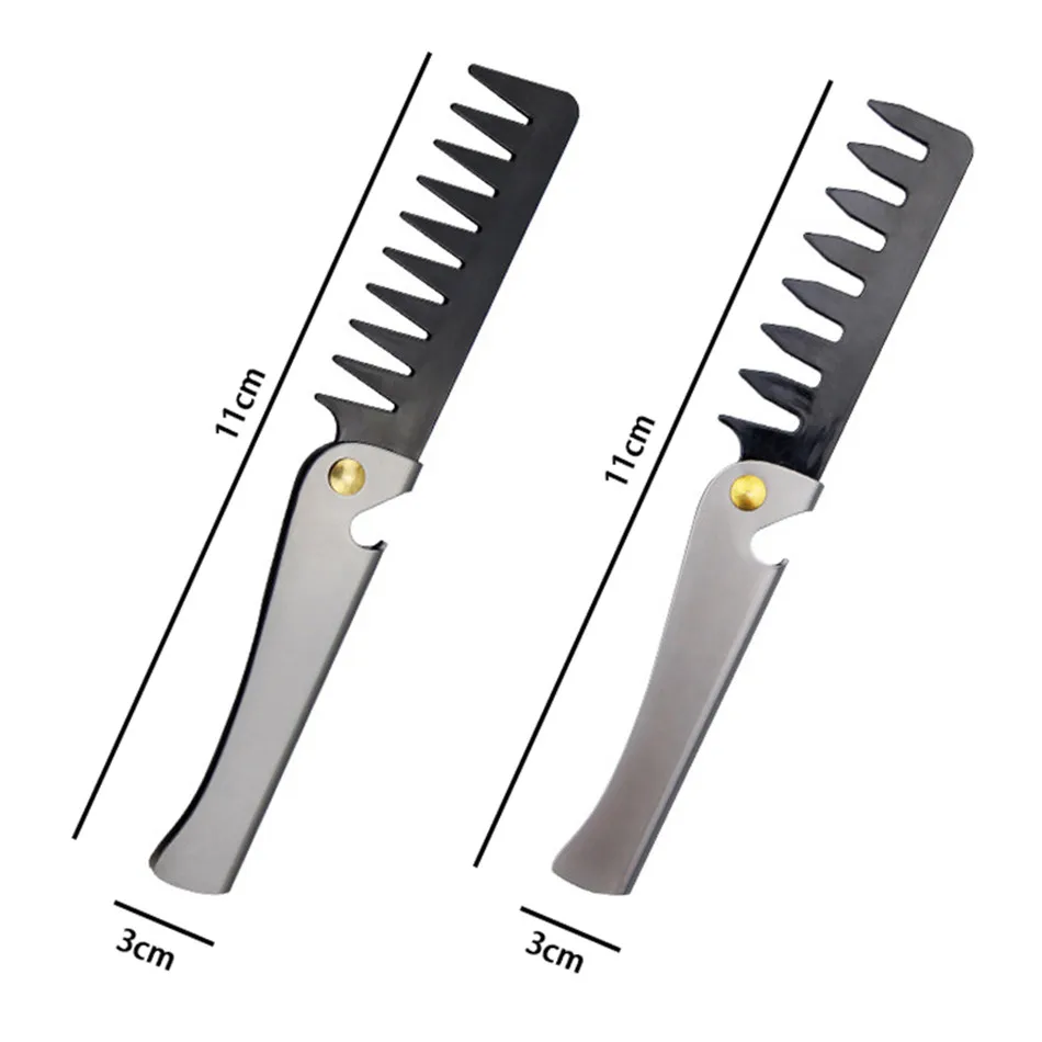 Расческа для волос, новинка, мужская специальная Складная расческа из нержавеющей стали, набор, мини-карманная расческа, инструмент для ухода за бородой, удобная и удобная расческа для волос