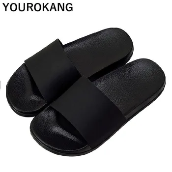

Summer Men Home Slippers Indoor Non-slip Bathroom Slippers Concise Japanese Style Flip Flops Unisex Couple Shoes For Lovers 2019
