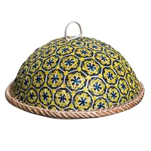 Нордический стиль ручной работы анти-мух крышка бамбуковая еда Фрукты Плетеная ротанговая Соломенная Корзина с кухонным хранения