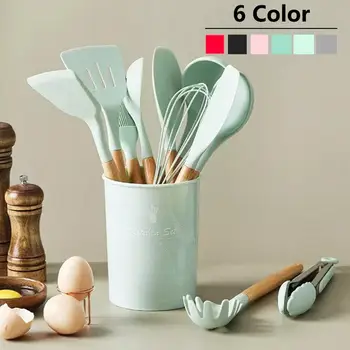

12PCS Silicone Kitchenware Cooking Utensils Set Heat Resistant Kitchen Non-Stick Cooking Utensils Baking Tools With Storage Box