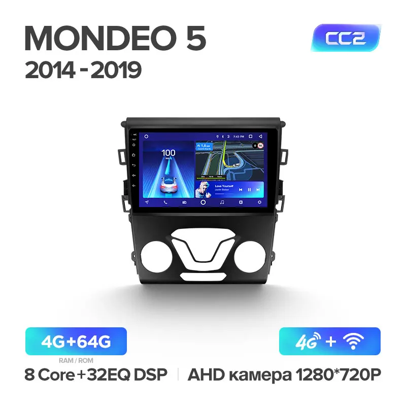 TEYES CC2 Штатная магнитола для Форд Мондео 5 Ford Mondeo 5 Android 8.1, до 8-ЯДЕР, до 4+ 64ГБ 32EQ+ DSP 2DIN автомагнитола 2 DIN DVD GPS мультимедиа автомобиля головное устройство - Цвет: Mondeo 5 CC2 64G