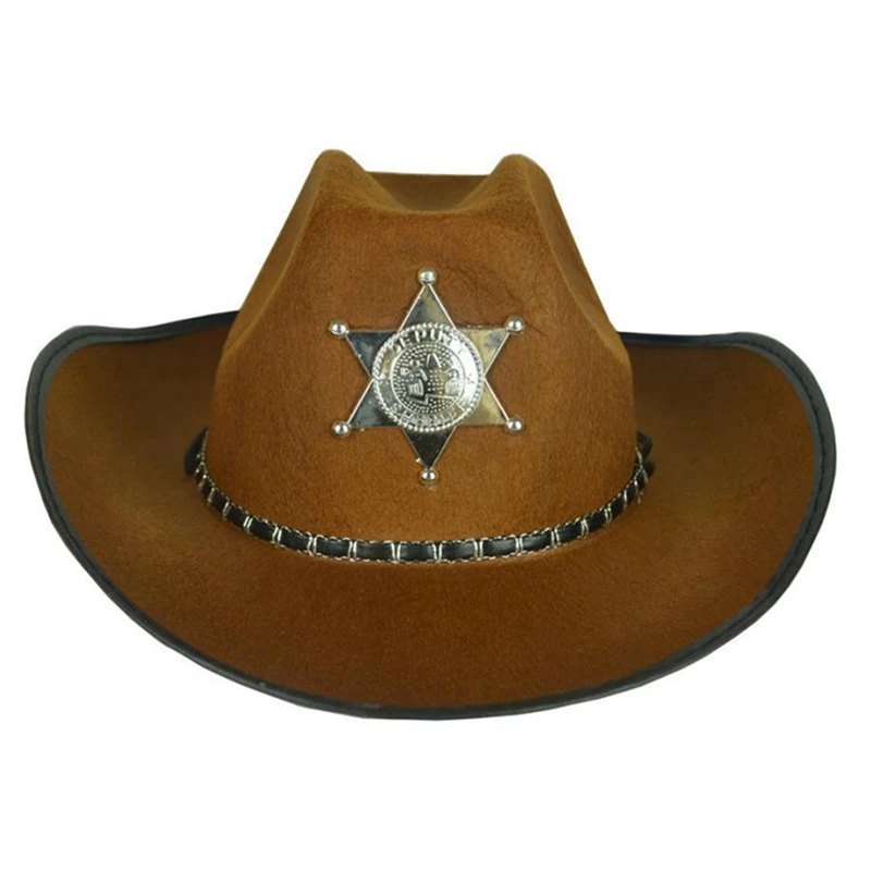 Ковбой Западный дикая Западная шапка шерифа нарядное платье Хэллоуин западная ковбойская шляпа Венеция шляпа шапочка со звездой - Цвет: CE