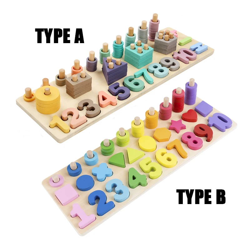 Wooden Montessori Toys Preschool Baby Learning Count Geometric Shape Cognition Match Baby Early Education Teaching Math Toy Wooden Montessori Toys Preschool Baby Learning Count Geometric Shape Cognition Match Baby Early Education Teaching Math Toy