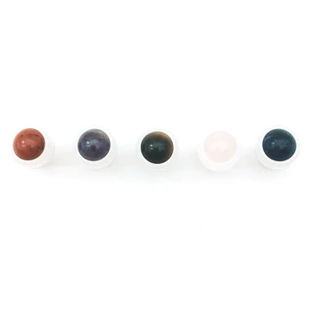

5pcs Natural Gemstone Roller Ball Fit 1ml 2ml 3ml 5ml Vail Perfume Essential Oil Roll On Thin Glass Bottles Accessories