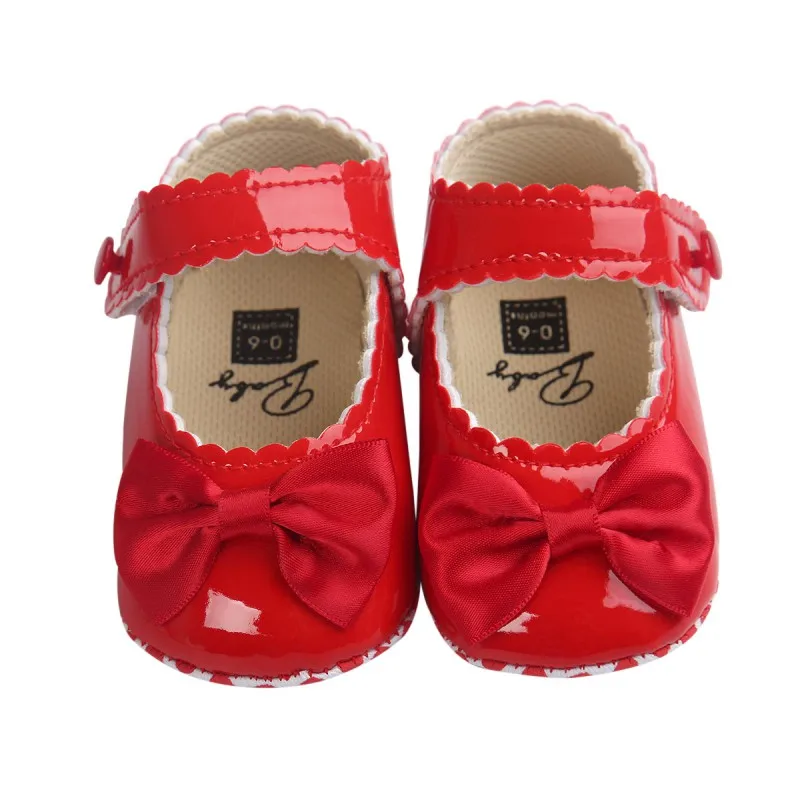 Для маленьких девочек обувь прекрасная Bowknot кожаные туфли Анти-скольжения сникерсы на мягкой подошве для детей ясельного возраста; для детей 0-12 месяцев