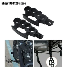 Motorcycle Flying Knuckle Footpegs Footrests Billet Black Aluminum For Harley V-Rod Sportster 883 XL Dyna Softail Custom