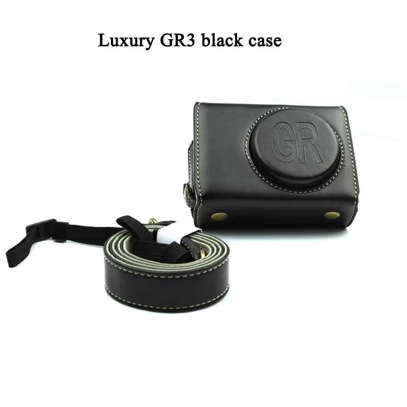 Luxury GR3 black Мягкий силиконовый резиновый чехол для камеры, чехол-сумка для телефона из закаленного стекла, защитная пленка для Ricoh GRIII GR3 GR III - Цвет: Luxury GR3 black