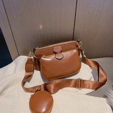 3 шт. одноцветные сумки через плечо из искусственной кожи для женщин дизайнерская женская сумка через плечо качественные женские сумки и кошельки