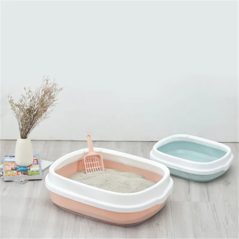 

Pet Cat Toilet Semi-Enclosed High Fencedetachable Cat Litter Box Cat Toilet Dog Tray Clean Scoop Home Plastic Sand Box Supplies