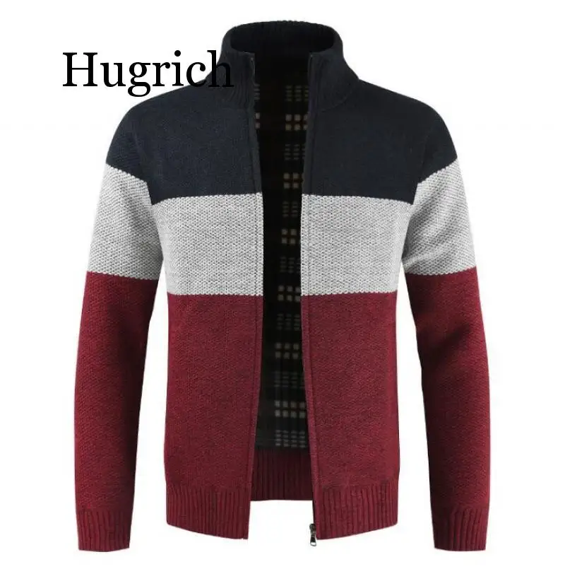 

2020 Autumn Men New Casual Wool Cardigan Sweater Jumper Men Winter Fashion Striped Pockets Knit Outwear Coat Sweater Men