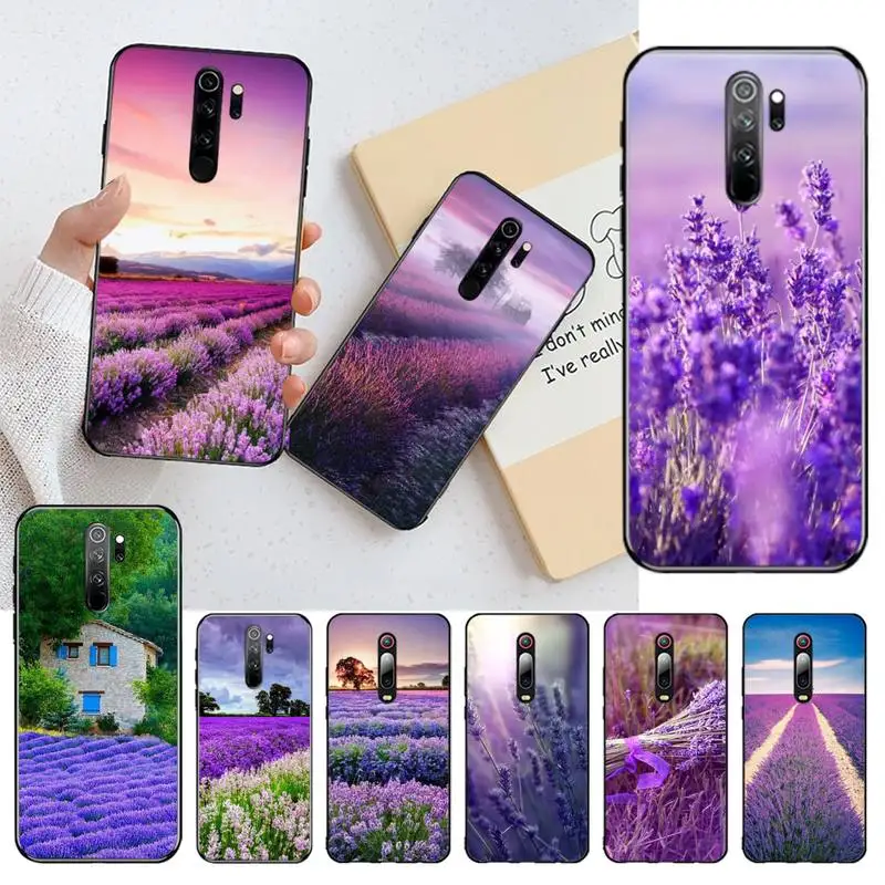 Простой мягкий чехол с лавандовыми фиолетовыми цветами для Redmi Note 9 8 8T 8A 7 6 6A Go Pro Max