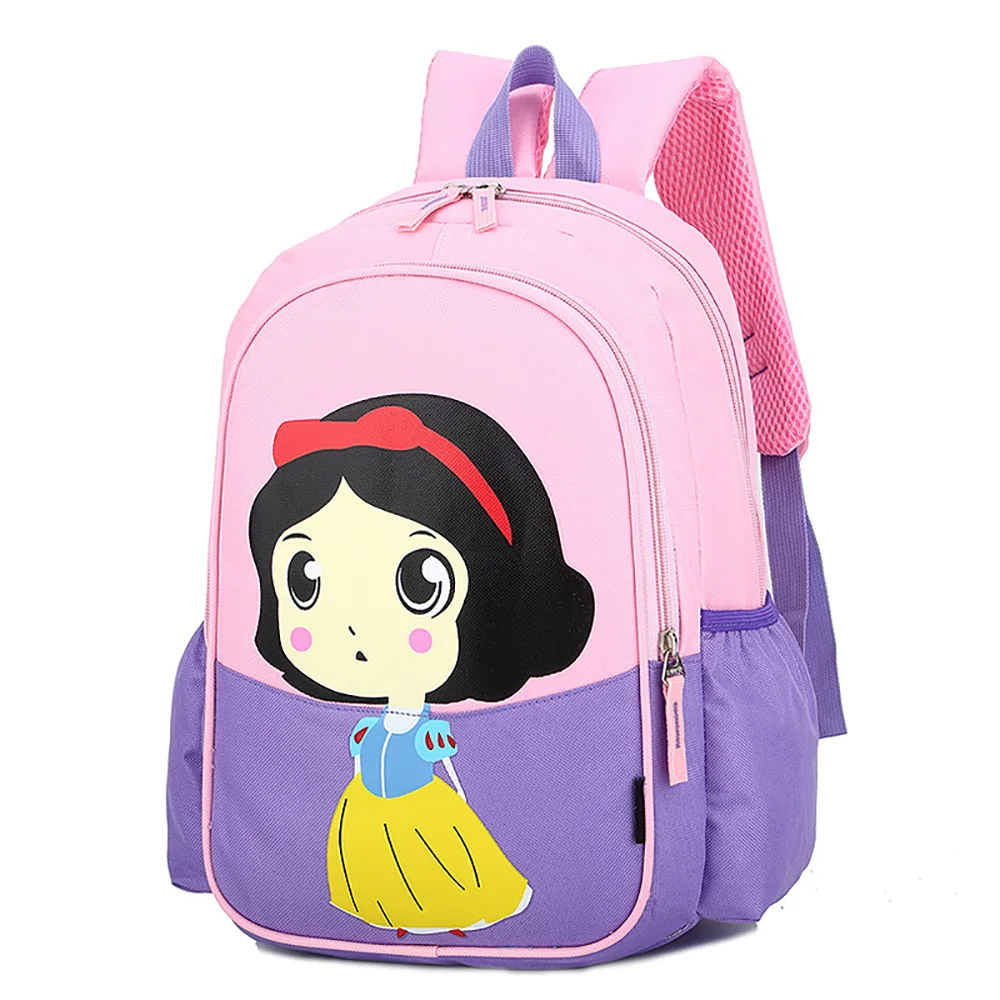 2021 New Disney Children's Backpack Cartoon Anime Print Snow White Kids Backpack Purple Breathable Elementary School Backpack