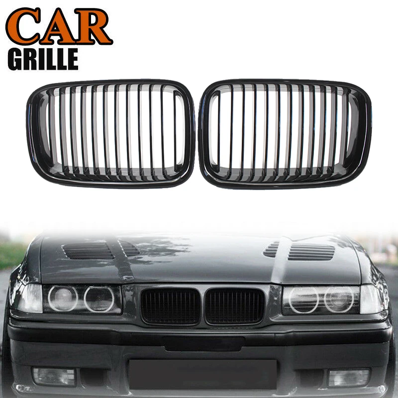 Pair Front Sport Kidney Grille Grills Gloss Black for BMW E36 318 328 1992-1996 Racing | Автомобили и мотоциклы
