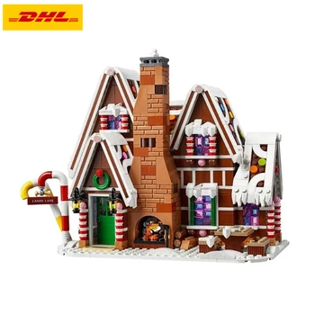 

IN STOCK DHL J78001 1628pcs City Creator Expert Winter Gingerbread House Building Blocks Compatible 10267 Bricks Model Kids Toys