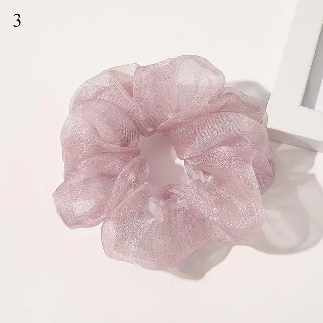 Details about   Fantastic Shining Organza Oversized Hair Scrunchie Rubber Hair Bands G4Y5