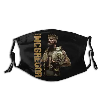 

Conor McGregor UFC Champion Mouth Mask With Replaceable Filters Cartoon Anti Bacterial Haze Protection Mask Respirator Muffle