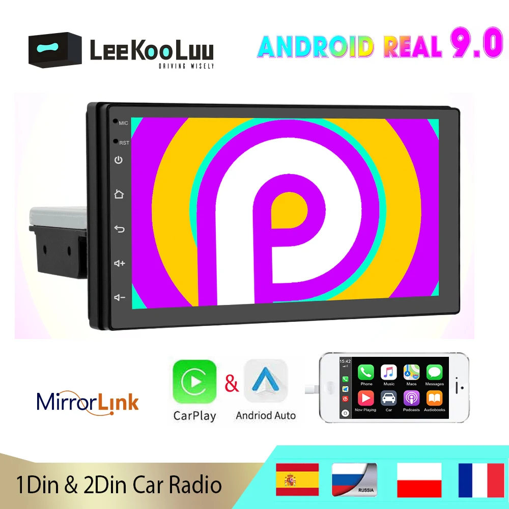 

Leekooluu 2Din Автомагнитола Android 7 "Gps-навигация Wifi Mirrorlink Bluetooth аудио громкой связи Автомобильная интеллектуальная система