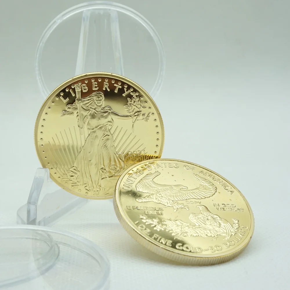 

5pcs/lot NON Magnetic Metal Brass coin 1933-2021 American Liberty Copy Souvenir Challenge Coins Proof