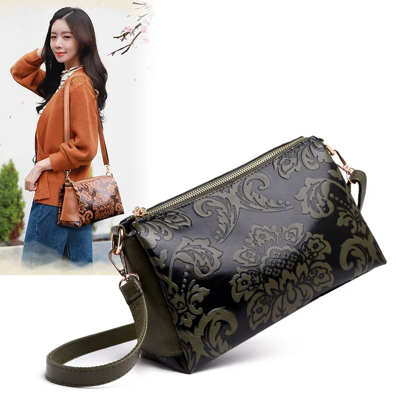

WOMEN'S Shoulder Bag 2019 Summer New Style Versitile Fashion Genuine Product Soft Leather Large-Volume Chinese-style Nation Eleg