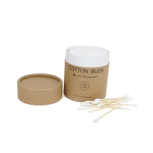 200 Sticks/Box Eco Friendly Organic Natural Personal Care Bamboo Ear Cotton Bud Swabs 1
