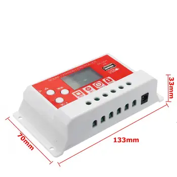 

20A 12V/24V AUTO Solar Charge Controller LCD Display PWM USB Solar Panel Regulator Charge Controller