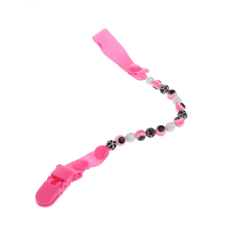 Hot Pink Новинка года; детская пустышка; зажим для соски; цепочка с голубыми глазами; бусины; пустышка; держатель для ремня - Цвет: Hot Pink