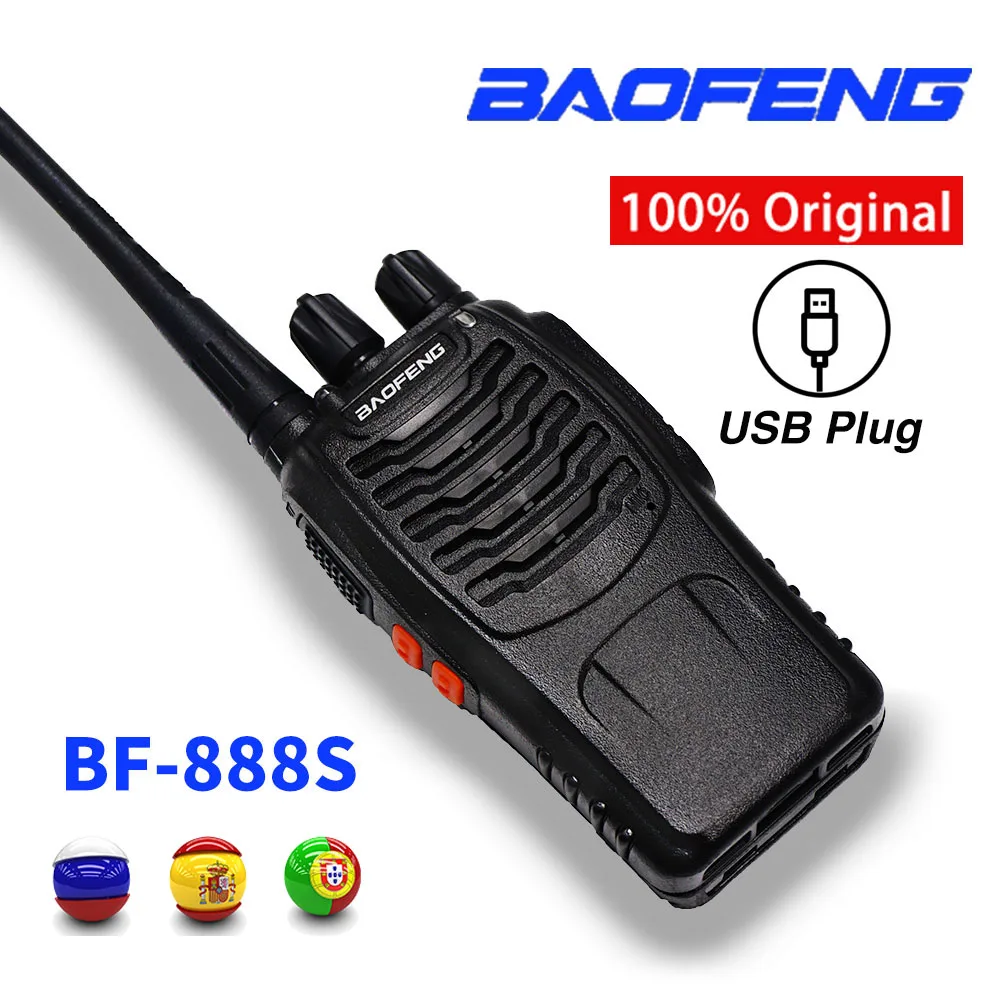 10 шт. Baofeng BF 888S двухканальные рации 6 км двухстороннее радио портативное охотничье CB Ham радио FM HF трансивер беспроводной домофон BF888S