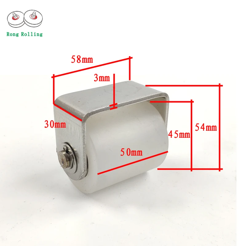 Двойные подшипники 201 кронштейн из нержавеющей стали нейлоновый ролик для колес
