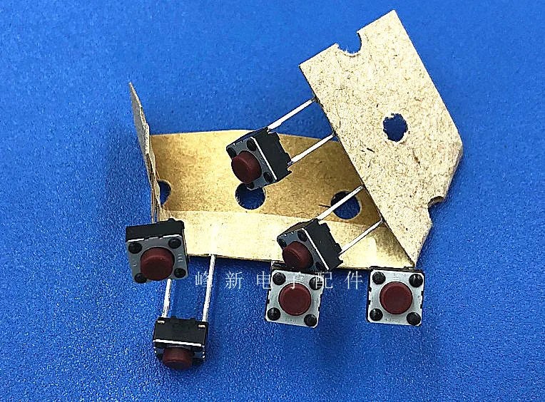 50Pcs Evq21505R Giappone 6*6*5 Pulsante Rosso Scuro Interruttore A Pulsante, Toccare Il Micro Pulsante Per Inserire 2 Piedi