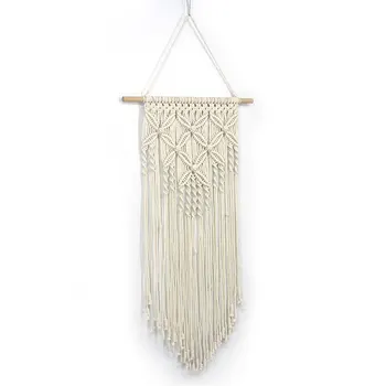 

Woven Macrame Wall Hanging Tapestry Bohemian Boho Decor Tassels Home Room Wall Decoration Beautiful Chic Beige Simple Hot Sale