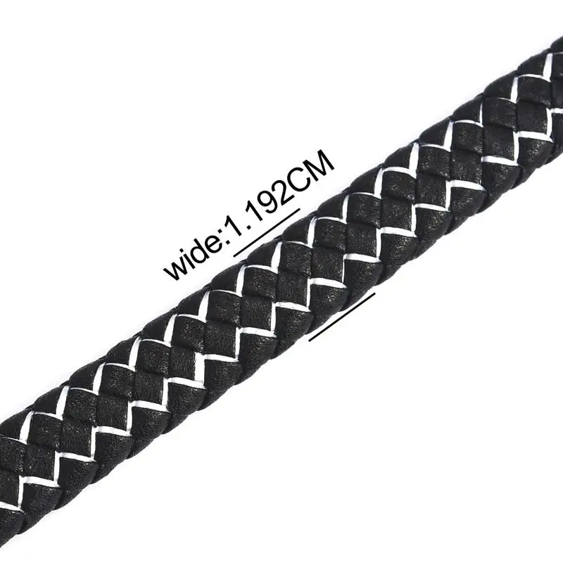 1 м 12 мм кожаный шнур плоская плетеная веревка для DIY мужских кожаных ...