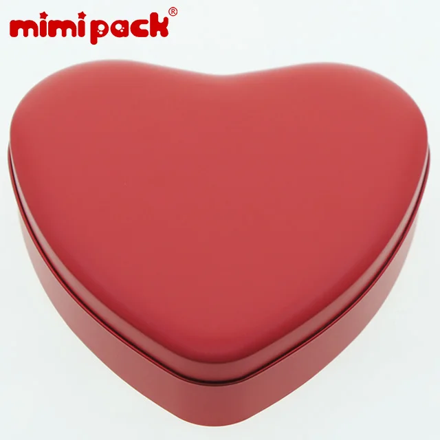 Mimipack 12 шт. элегантные жестяные банки в форме сердца конфеты Шоколадные украшения коробки в 3 цвета 165x40 мм - Цвет: Red