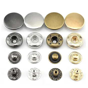 

30 sets * Antique Brass Sew On Snap Fasteners Metal Snap Button Rust Proof Press Studs for Denims, Jeans, Jackets NKN08