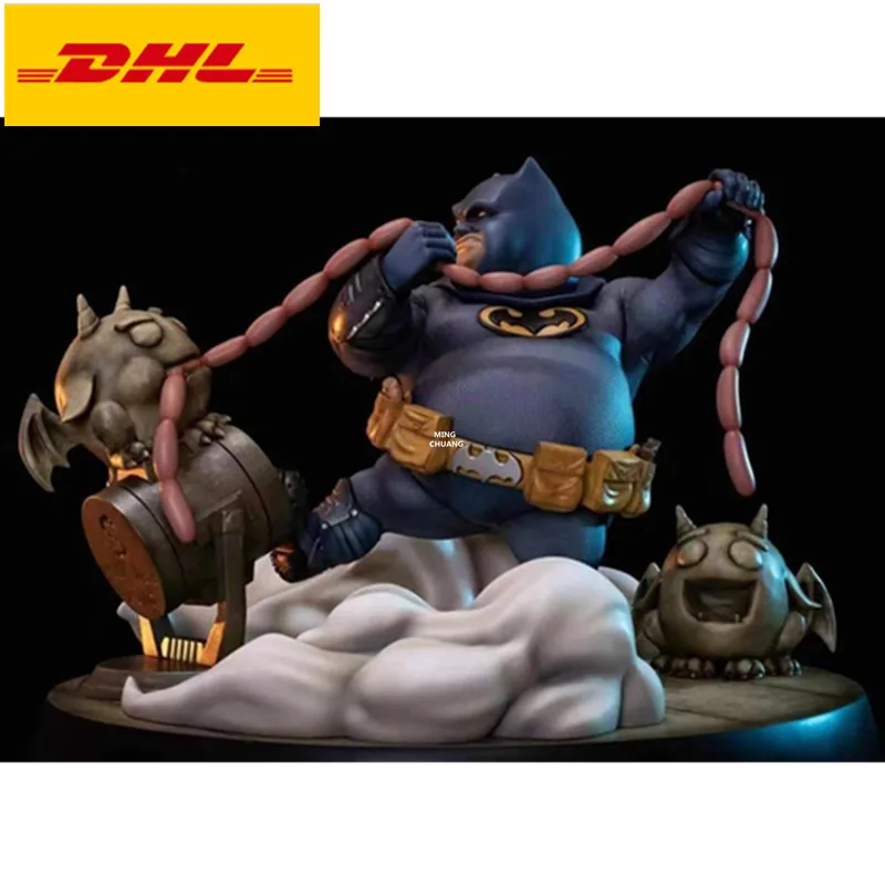 

14" Avengers Statue Chubby Batman Bust Bruce Wayne Full-Length Portrait Eat Sweet Intestine GK Action Figure Toy BOX 33CM V386