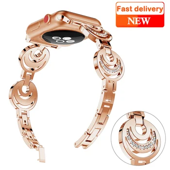 

For Apple Watch band 40mm 44mm 38mm 42mm women Diamond Band for Apple Watch series 5 4 3 2 iWatch bracelet stainless steel strap