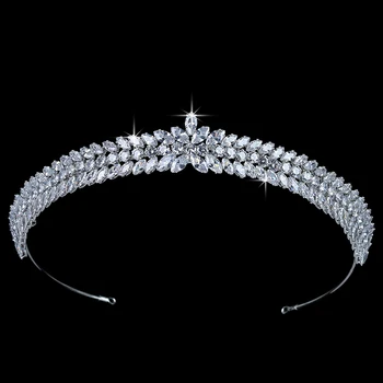 

Crown HADIYANA Classical Simple Elegant Women Wedding Hair Accessories Cubic Zirconia Tiara Luxury Hair Jewelry BC5563 Diadema