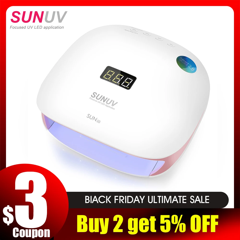 SUNUV SUN4S лампа для ногтей 48 Вт УФ светодиодный Сушилка отверждения гелей лак с