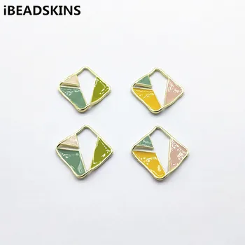 

New arrival! 28x28mm 50pcs Zinc Alloy/Enamel Square-shape Charm for Earrings parts,hand Made Earrings Findings Jewelry DIY
